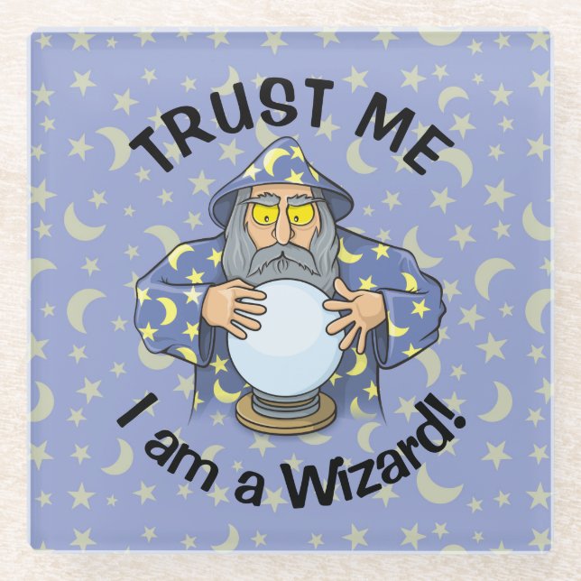 Wizard with Ball Glass Coaster (Front)