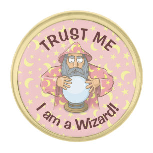 Wizard with Ball Gold Finish Lapel Pin