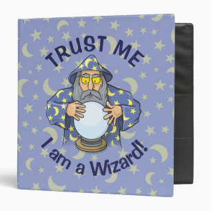 Wizard with Ball Old wizard with blue cape looking Binder