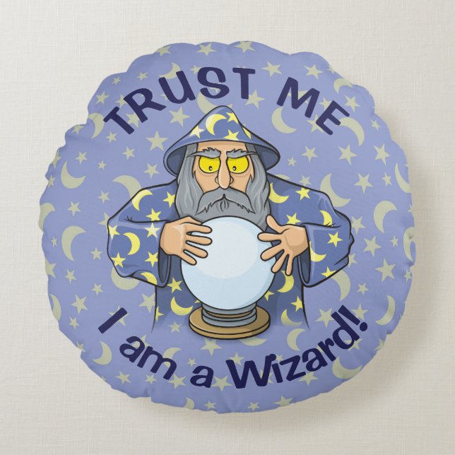 Wizard with Ball Round Pillow (Front)