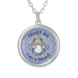 Wizard with Ball Silver Plated Necklace