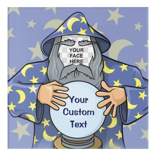 Wizard with your face acrylic print (Front)