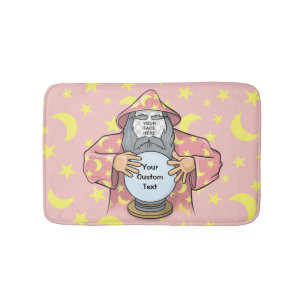 Wizard with your face bathroom mat