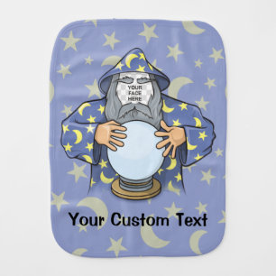 Wizard with your face burp cloth