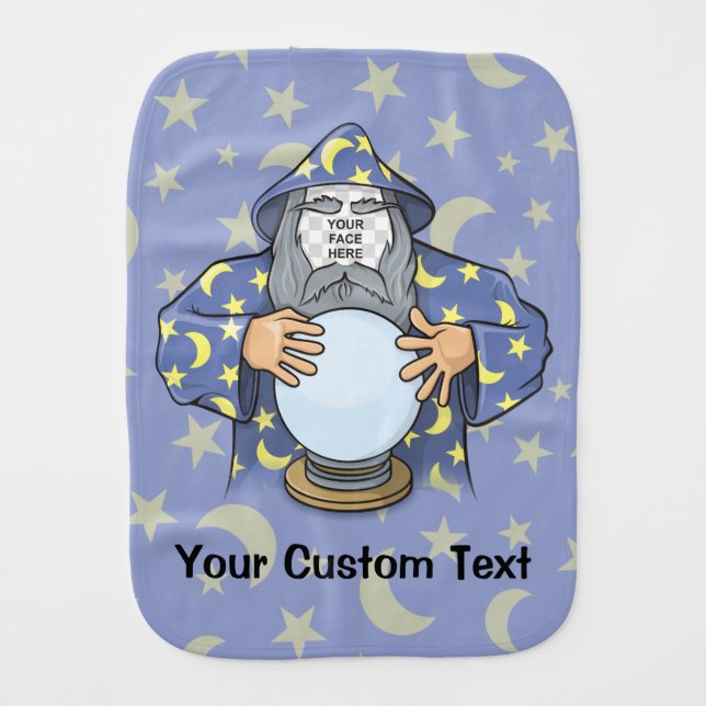 Wizard with your face burp cloth (Front)