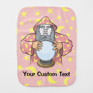 Wizard with your face burp cloth