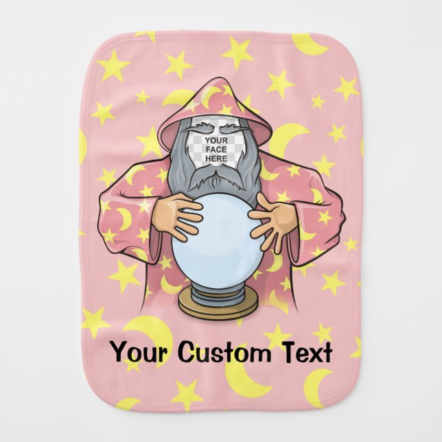 Wizard with your face burp cloth (Front)