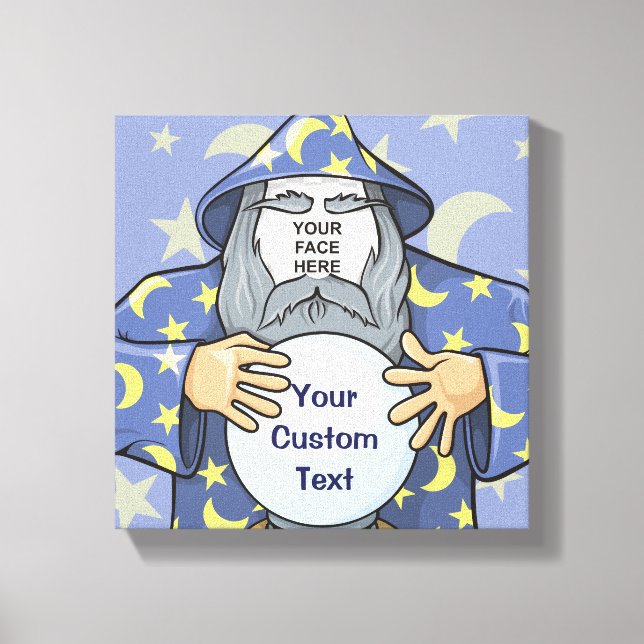 Wizard with your face canvas print (Front)