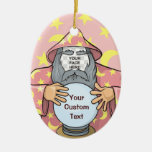 Wizard with your face ceramic ornament