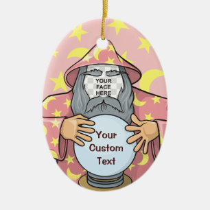 Wizard with your face ceramic ornament