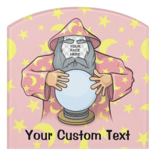 Wizard with your face door sign