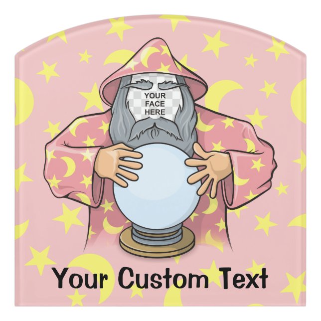 Wizard with your face door sign (Contour Front)