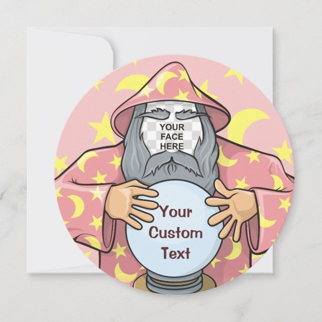 Wizard with your face invitation (Front)