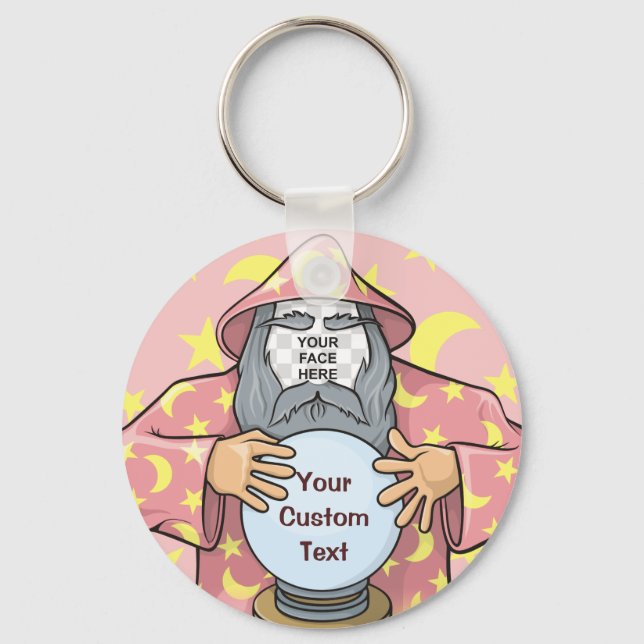 Wizard with your face keychain (Front)