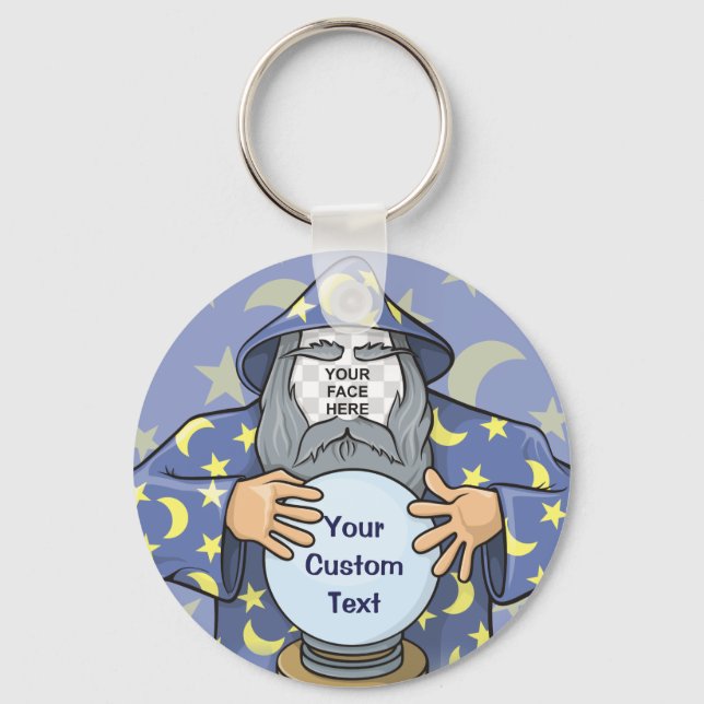 Wizard with your face keychain (Front)