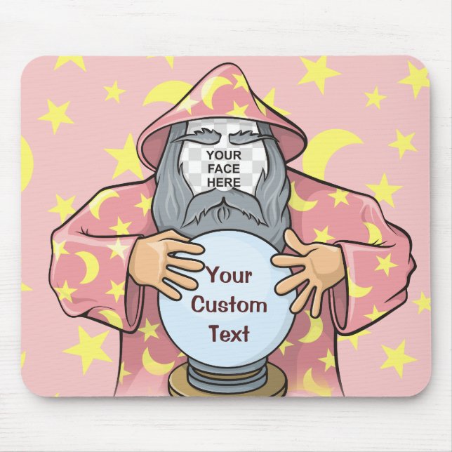 Wizard with your face mouse pad (Front)