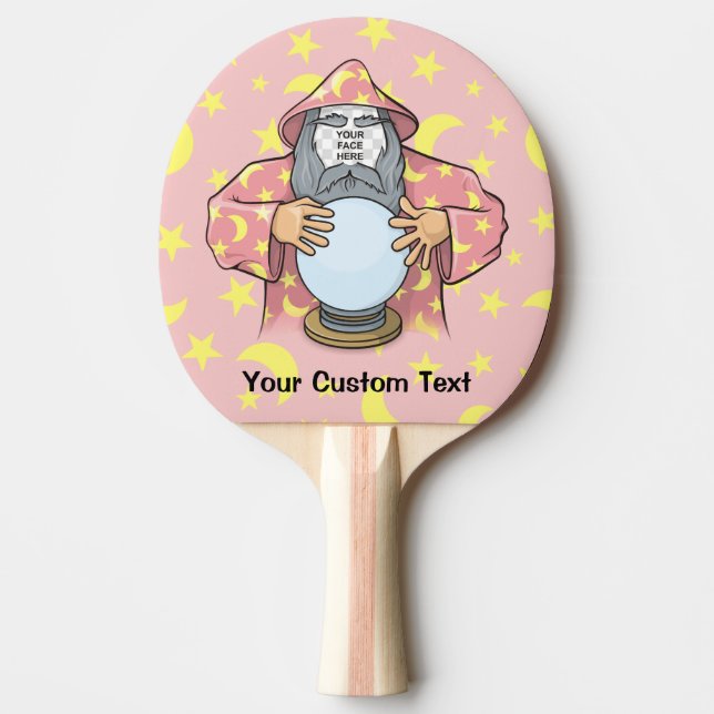 Wizard with your face Ping-Pong paddle (Front)