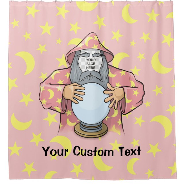 Wizard with your face shower curtain (Front)