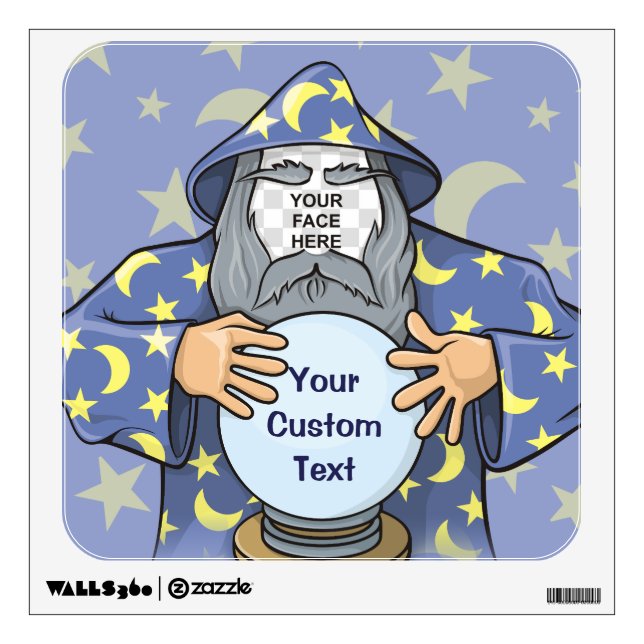 Wizard with your face wall decal (Front)