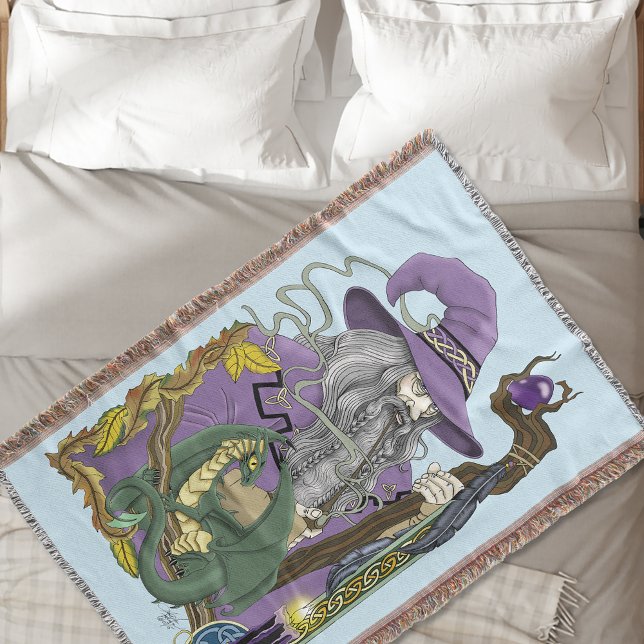 WizardDragon Fantasy Purple Throw Blanket (Creator Uploaded)