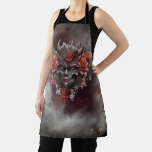 Wizardry   Dark Horned Demon with Glowing Red Eyes Apron