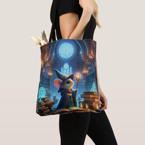 Wizardry of Puff Puff Mouse The Ancient Library Tote Bag