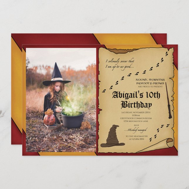 Wizardry Photo Invitation (Front/Back)