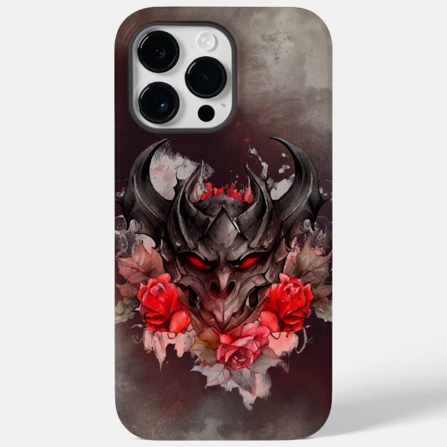 Wizardry | Red Eyed Smoky Demon Beast with Roses Case-Mate iPhone Case (Back)