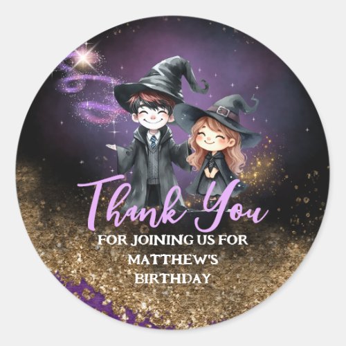 Wizards and Witches Favors Goody Bags Gifts Custom Classic Round Sticker