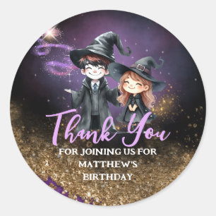 Wizards and Witches Favors Goody Bags Gifts Custom Classic Round Sticker