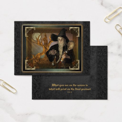 Customizable Wizards Magic Fantasy Illustration ACEO Business Card Template