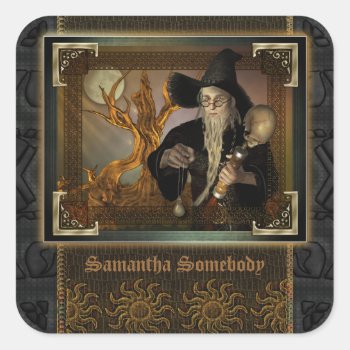Wizards Magic Fantasy Illustration Bookplate by EarthMagickGifts at Zazzle