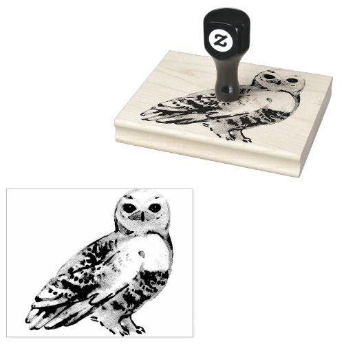 Wizards Owl Wood Handle   Rubber Stamp