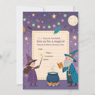 Wizards Witches Birthday  Invitation