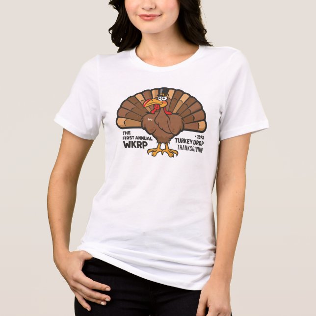 WKRP Turkey Drop  Tri-Blend Shirt (Front)