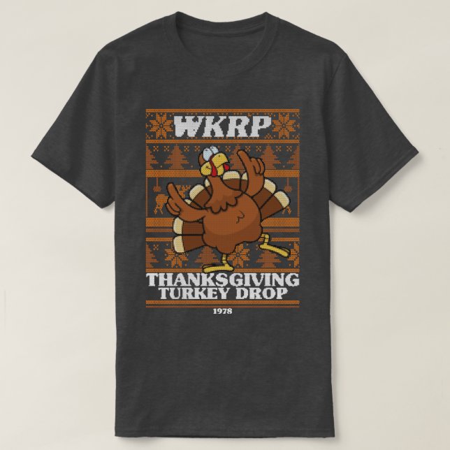Wkrp Turkey Drop Ugly Sweater (Design Front)