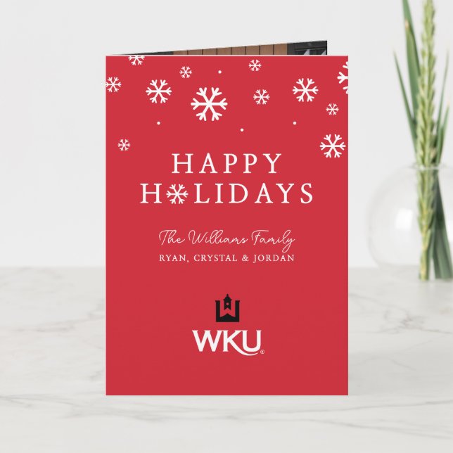 WKU Academic Emblem with Bell Tower Holiday Card (Front)