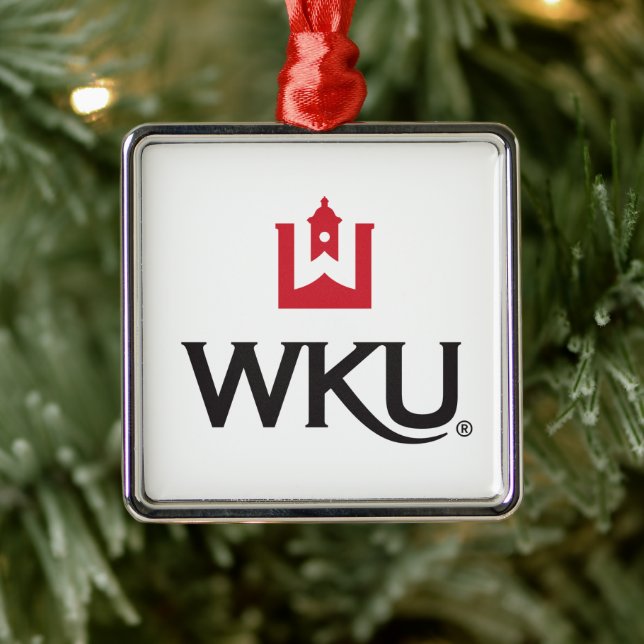 WKU Academic Emblem with Bell Tower Metal Ornament (Tree)