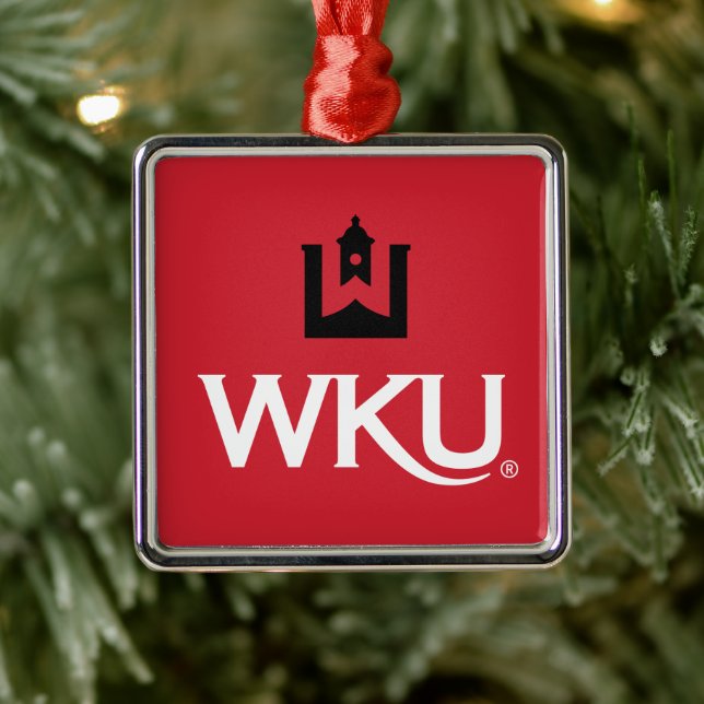 WKU Academic Emblem with Bell Tower Metal Ornament (Tree)