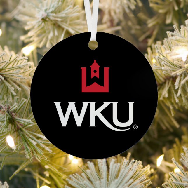 WKU Academic Emblem with Bell Tower Metal Ornament (Insitu)