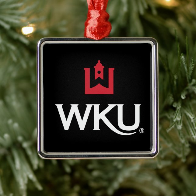 WKU Academic Emblem with Bell Tower Metal Ornament (Tree)