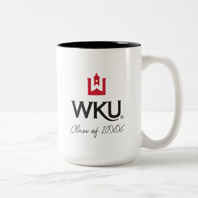WKU Academic Emblem with Bell Tower Two-Tone Coffee Mug (Right)