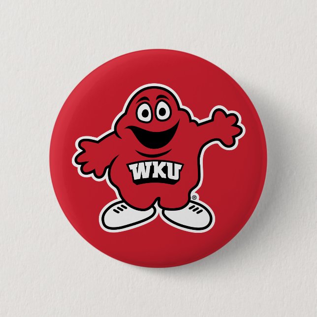 WKU Big Red Mascot Emblem Button (Front)