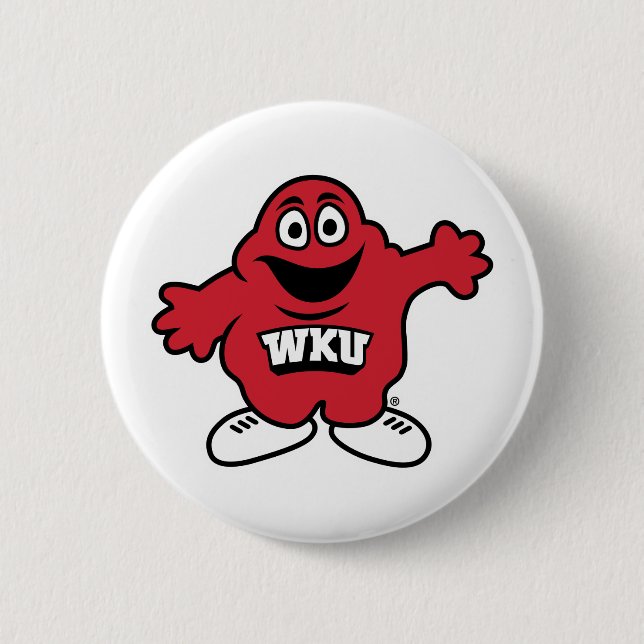 WKU Big Red Mascot Emblem Button (Front)