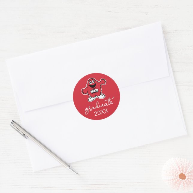 WKU Big Red Mascot Emblem Classic Round Sticker (Envelope)