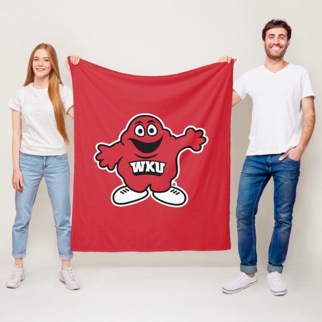 WKU Big Red Mascot Emblem Fleece Blanket (In Situ)