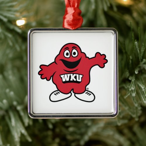 WKU Big Red Mascot Emblem Metal Ornament
