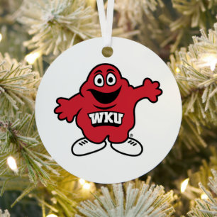 WKU Big Red Mascot Emblem Metal Ornament