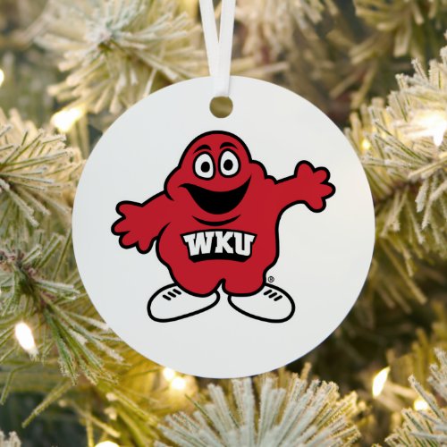 WKU Big Red Mascot Emblem Metal Ornament
