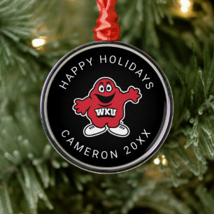 WKU Big Red Mascot Emblem Metal Ornament